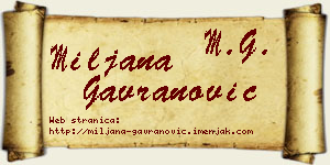 Miljana Gavranović vizit kartica